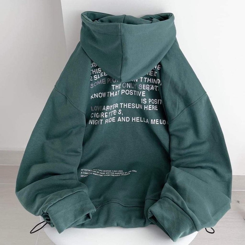 Áo hoodie chữ nhỏ in hai mặt TC12