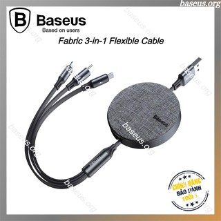 Cáp sạc dây rút baseus fabric 3-in-1 flexible cable/ siêu đẹp - tiện dụng - siêu bền - bảo hành 12 tháng