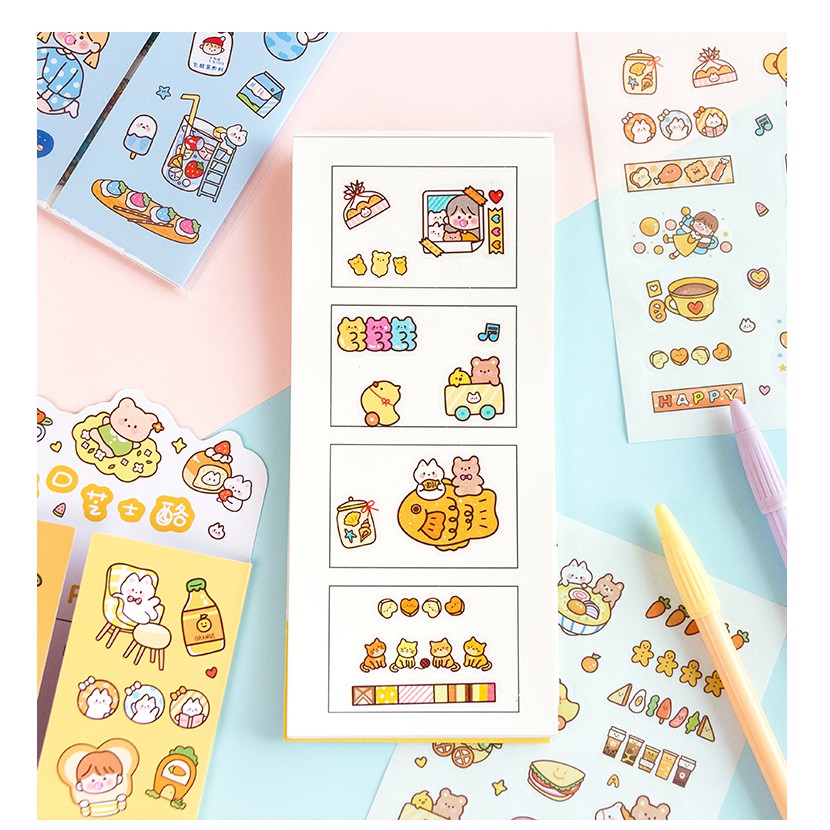 Set 10 tờ sticker xịn sò xinh xắn dễ thương - MiuSua