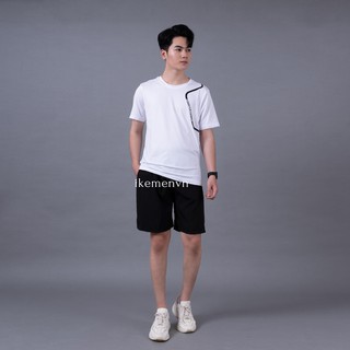 Bộ đồ quần áo nam tập gym KEEP TRAINING, bộ thể thao nam thun lạnh co giãn, thoáng mát