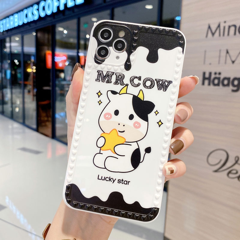 Ốp lưng AISMALLNUT mềm hình bò cho iPhone 6 7 8 8 plus X XS XT iPhone 11 12 XMax | BigBuy360 - bigbuy360.vn