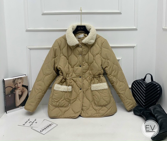 SALE áo khoác phao siêu nhẹ cổ lông thắt eo LOẠI 1 chuẩn mẫu mặc | BigBuy360 - bigbuy360.vn