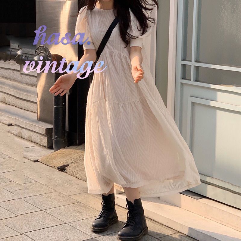 🌿 Đầm  babydoll tầng dài chất vải voan tay phồng ulzzang hot 🔥