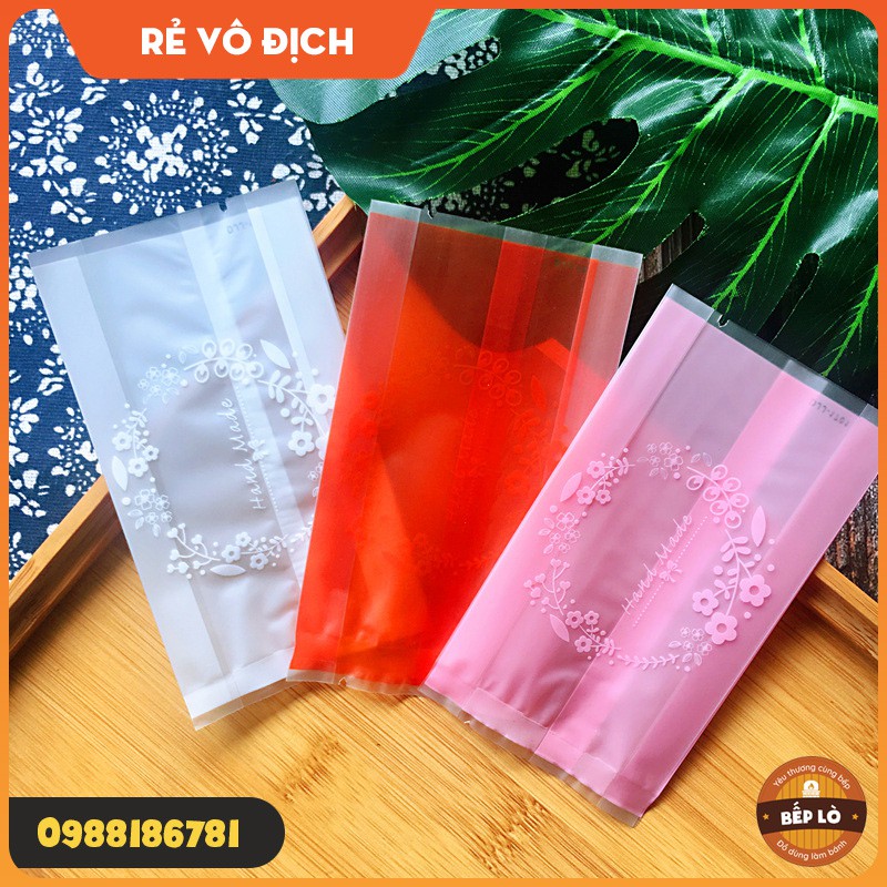 Túi đựng bánh trung thu vòng hoa tròn loại 50gr 100gr 125gr  XINH XẮN - 1 set 100 túi