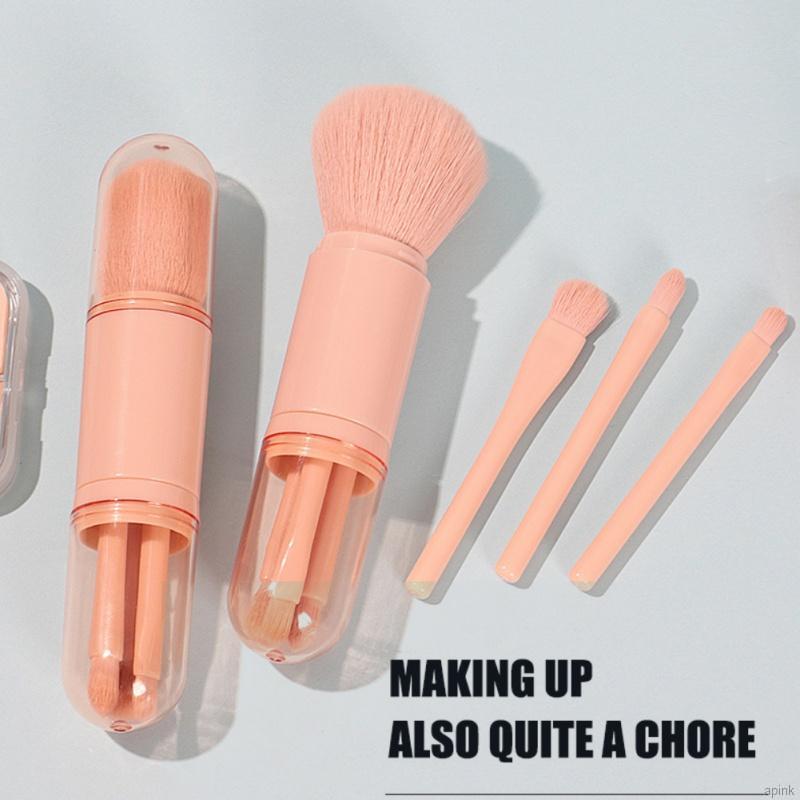 Cọ trang điểm 4 trong 1 có thể thu gọn tiện lợi chuyên dùng