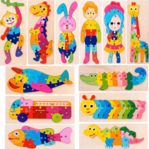 [Sỉ] Tranh Ghép Hình 3D Nổi 10 Số Bằng Gỗ Dày Giúp Bé Phát Triển Tư Duy Sáng Tạo - Mầu Sắc Siêu Yêu