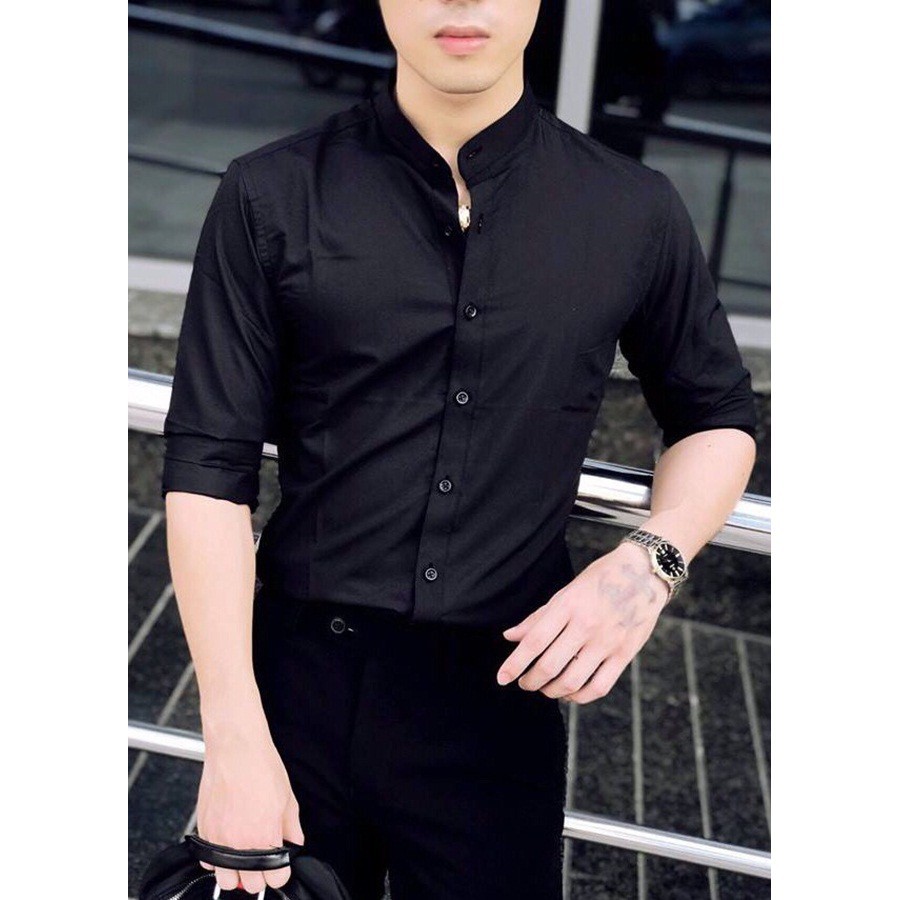 Sơ Mi Cổ Tàu Oreno  Áo Sơ Mi Nam Form Chuẩn, Vải Cotton, Thoáng Mát, Chống Nhăn Phong Cách idol Hàn Quốc | BigBuy360 - bigbuy360.vn