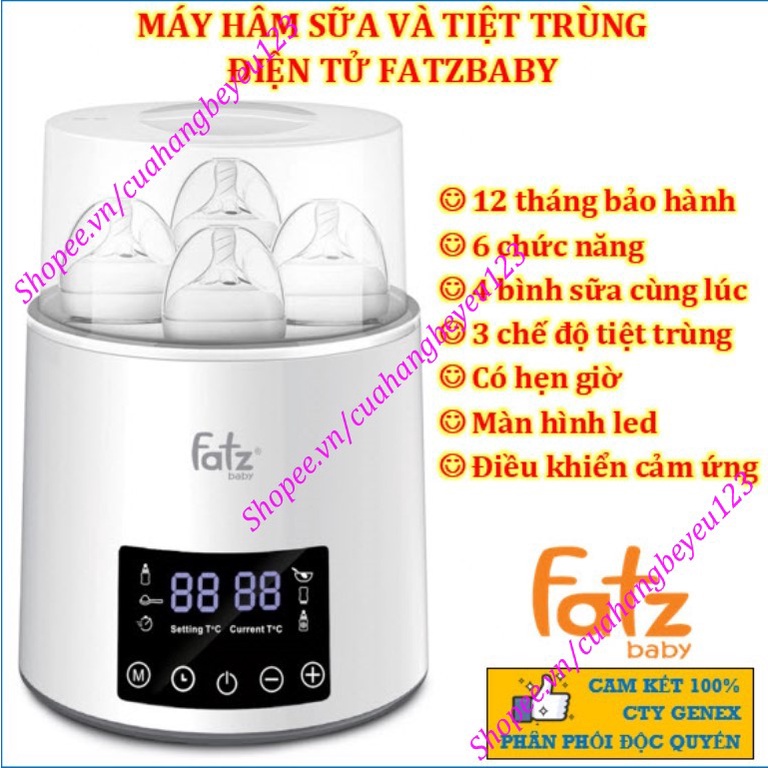 Máy hâm sữa tiệt trùng điện tử 4 bình Fatzbaby - Quatro 1 - Fatz FB3015CY