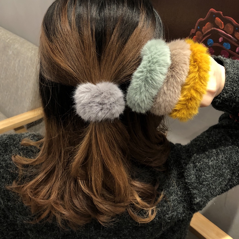 Dây buộc tóc vải lông xinh xắn cho nữ