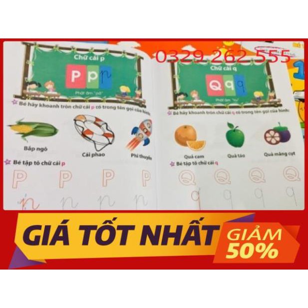 [Tặng 2 bút chì] Set 8q tô màu , tô chữ , luyện tư duy cho bé từ 4-5 tuổi