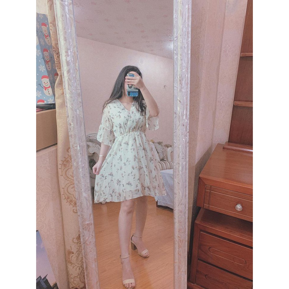 Váy hoa nhí vintage dáng xòe bánh bèo tay lỡ 2 lớp, Đầm hoa nhí kiểu babydoll ulzzang Hàn Quốc V10 - Peyy Clothing | BigBuy360 - bigbuy360.vn
