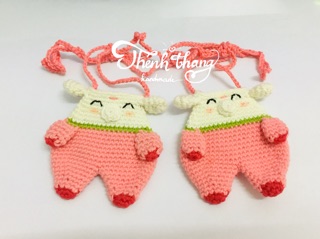 Túi đựng tỏi handmade (Hình heo)