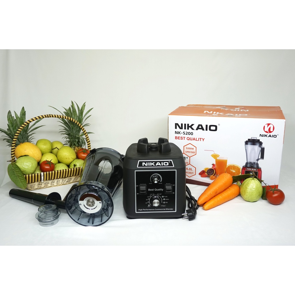 Máy xay sinh tố công nghiệp NIKAIO công suất lớn 5200W,Cối Xay 4L xay thịt cá, cháo,rau củ quả, sinh tố, ngũ cốc, đồ khô