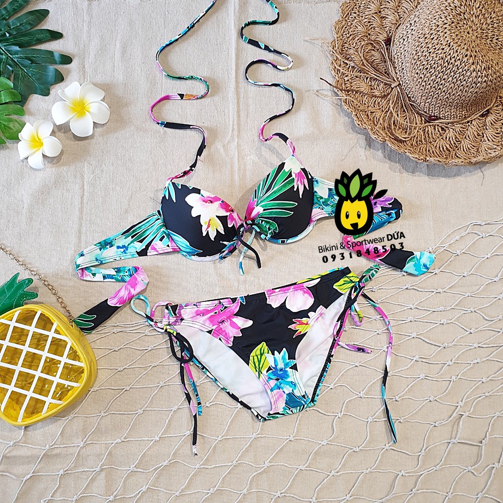 Bikini, đồ bơi 2 mảnh hoa ( cạp thấp)