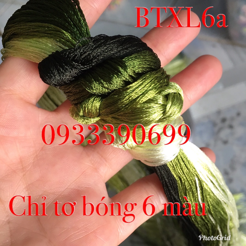 🌺 Chỉ thêu TƠ BÓNG XANH LÁ  thêu tay truyền thống