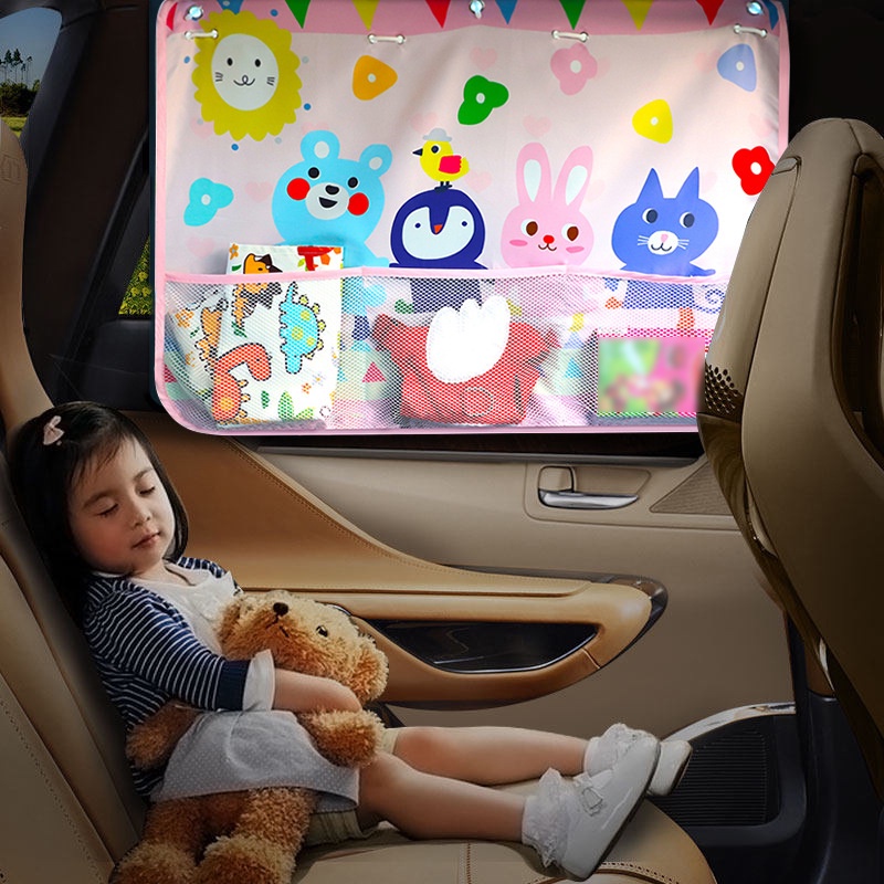 [Mới] Tấm Che Nắng Cửa Sổ Xe Hơi Có Giác Hút Họa Tiết Động Vật Dễ Thương Có Thể Điều Chỉnh