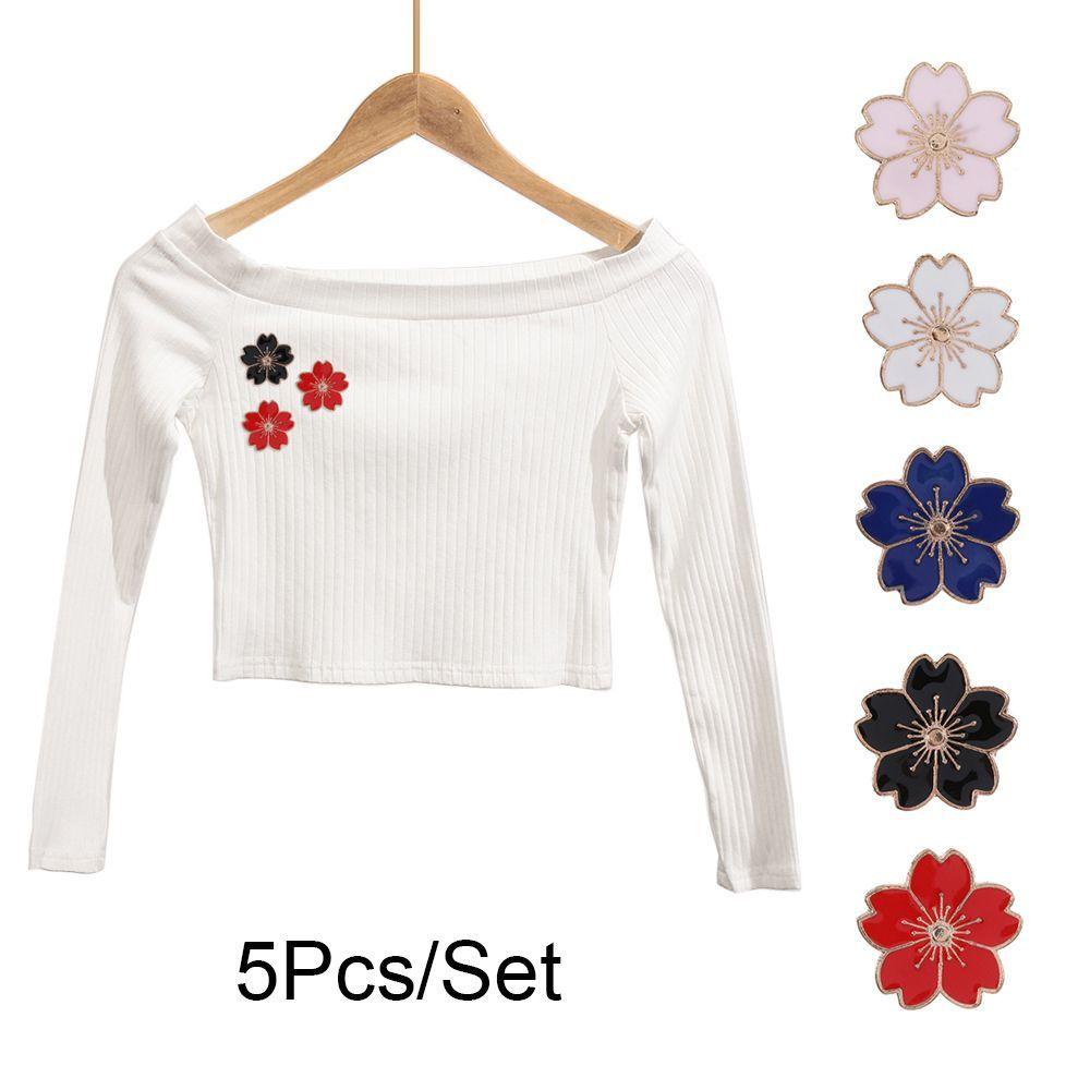 SUMU Set 5 Ghim Cài Áo Hình Hoa Anh Đào Hoạt Hình