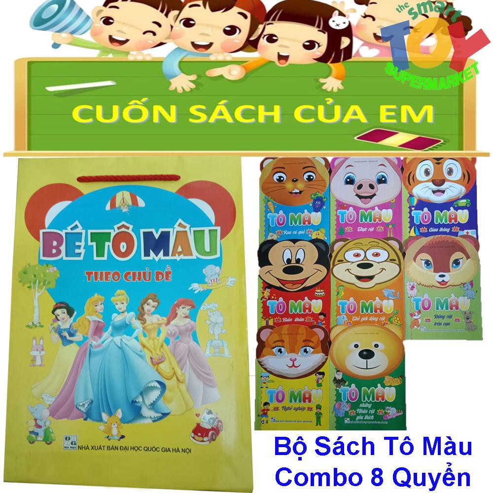 Sét 8 cuốn Tập Tô Màu Cho Bé Thỏa Sức Sáng Tạo