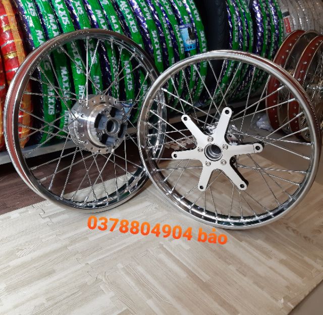 Bánh căm SONIC căm đùm mạ crom niềng union trước 1.4 sau 1.6 bắt căm sẵn như hình bao gắn như zin