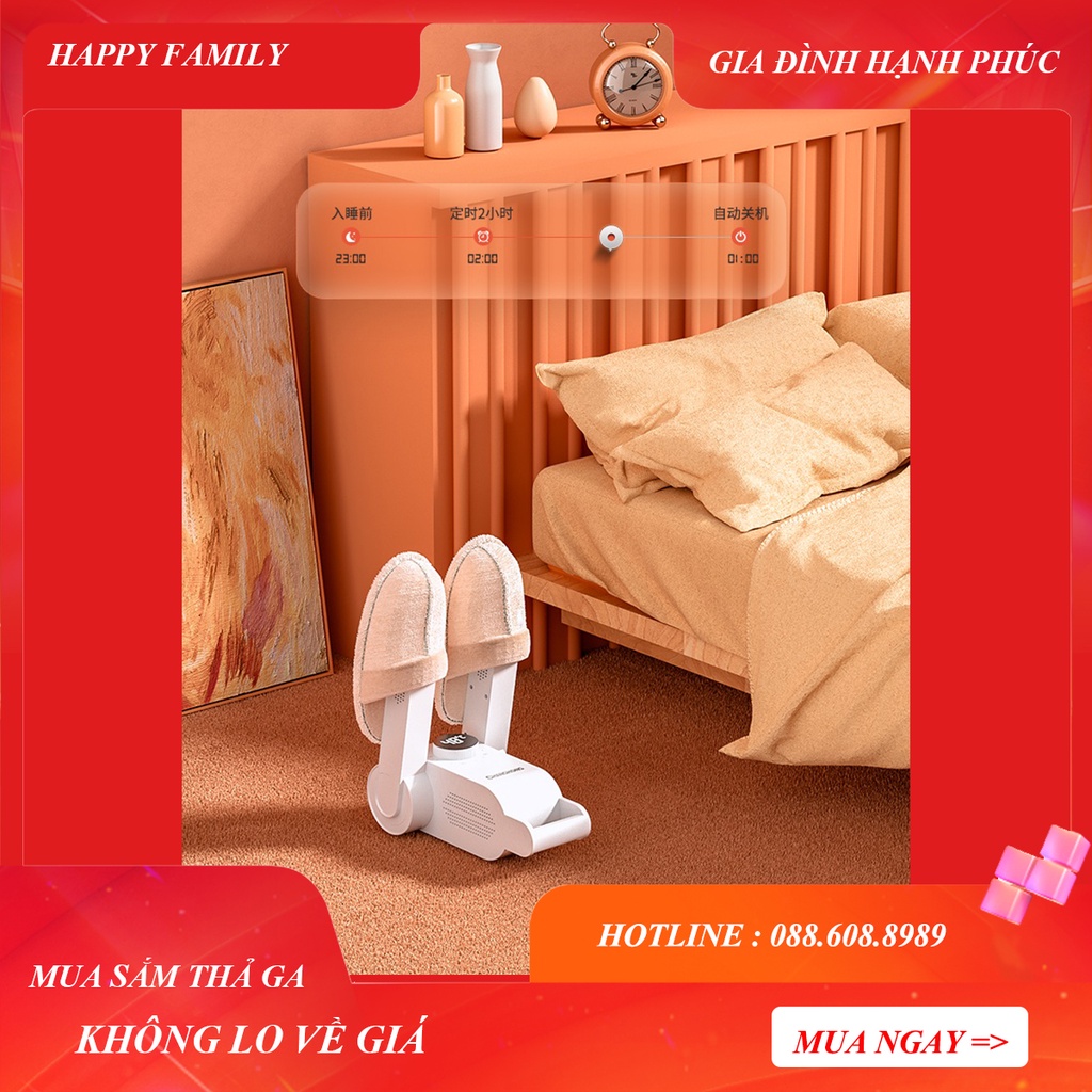 Máy Sấy Giày, Làm Khô, Khử Mùi Thông Minh bằng tia cực tím cao cấp