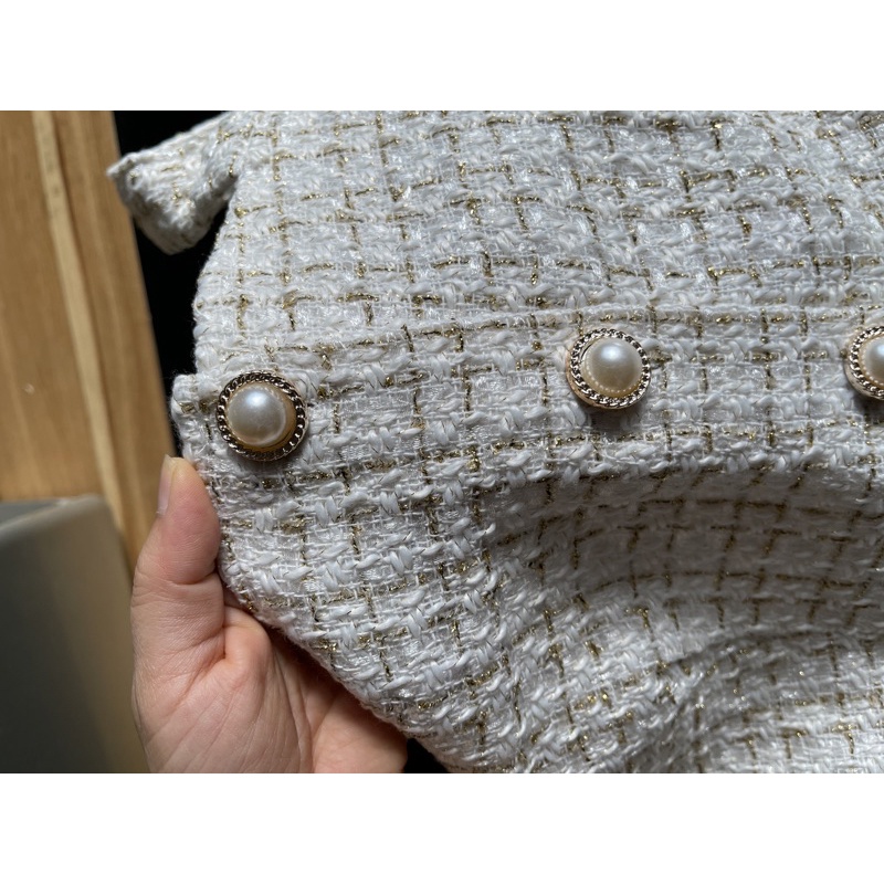 Đầm dạ tweed , váy dạ + áo sơ mi