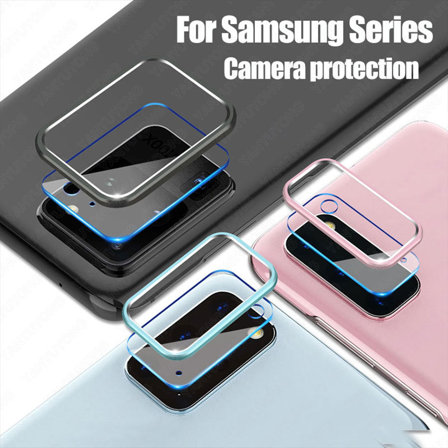 Kính cường lực bảo vệ máy ảnh kèm vòng bảo vệ bằng kim loại cho Samsung Galaxy Note 20 Ultra S20 Plus