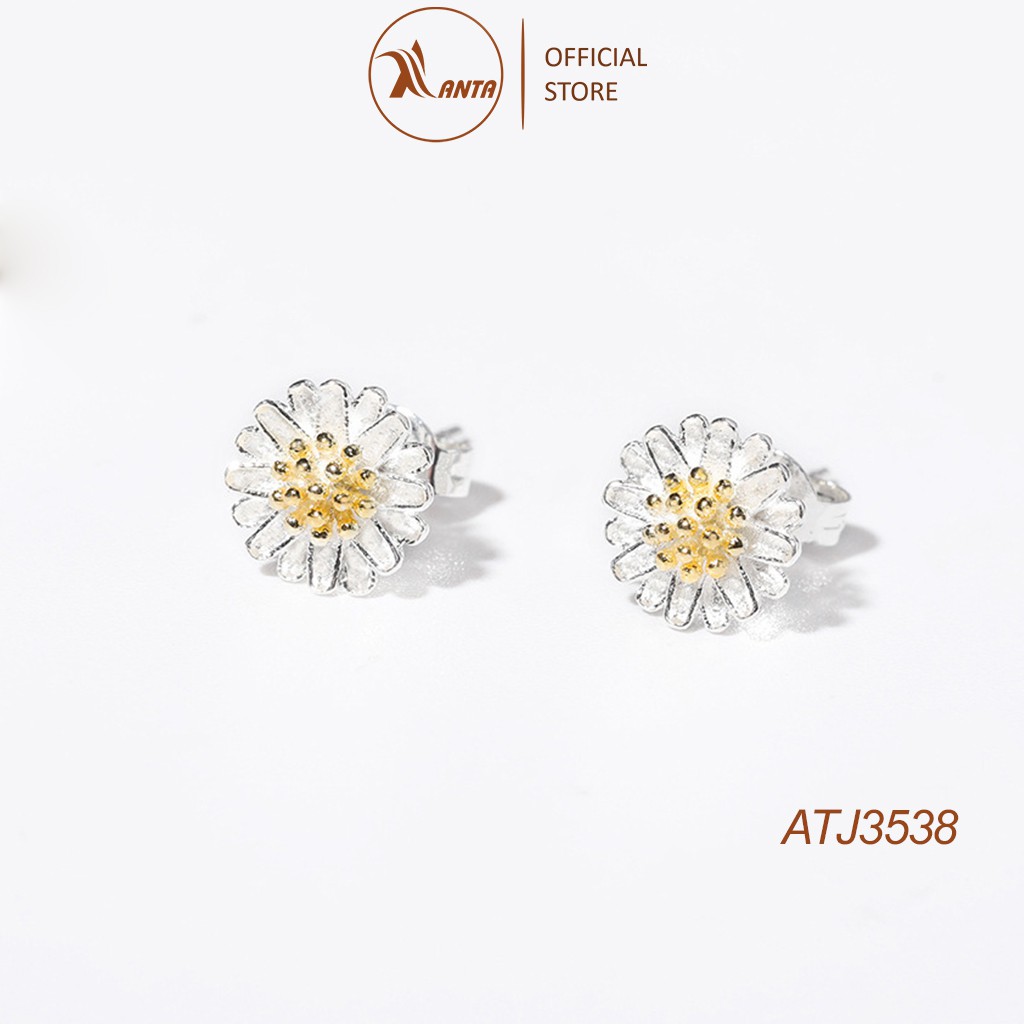 Bông tai bạc hình hoa cúc thời trang phong cách cho nữ xinh đẹp ANTA Jewlery - ATJ3538