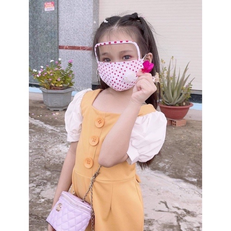 Khẩu trang kính cho bé 6-12 tuổi có dây điều chỉnh độ rộng