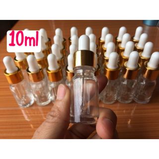 Combo 10 lọ chiết tinh dầu 10ml thủy tinh màu trong suốt