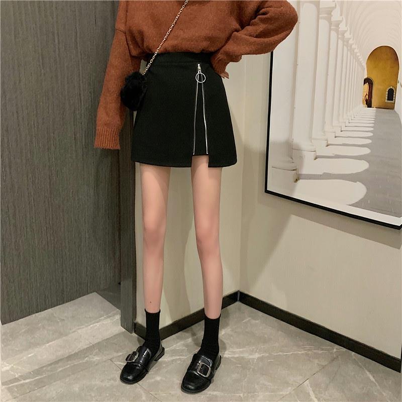 Chân Váy Ngắn Lưng Cao Chất Liệu Len Màu Đen Thời Trang Cho Nữ váy NZ-DQ-06