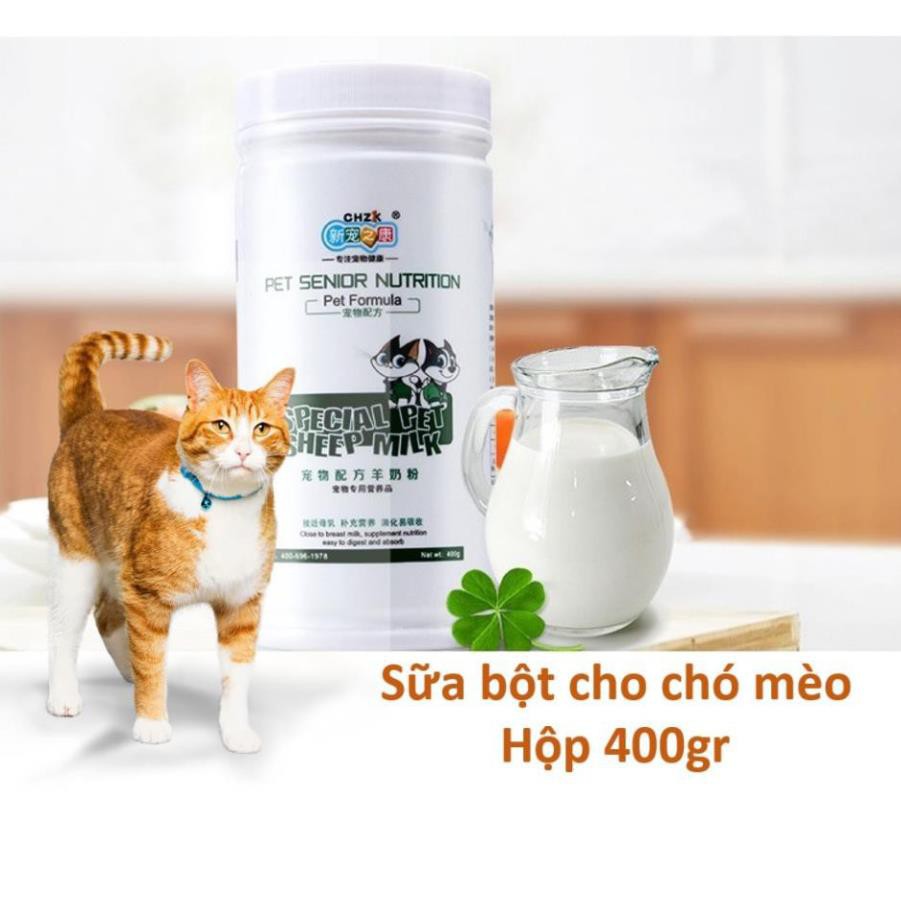 Sữa cho chó mèo nhập khẩu Hộp 400gr Sữa bột dành cho thú cưng sơ sinh và mới ốm dậy (BioMilk)