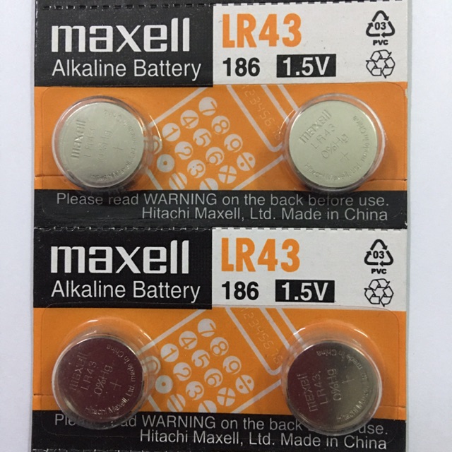 Combo 4 Viên Pin LR43 186 Maxell Alkaline 1,5V