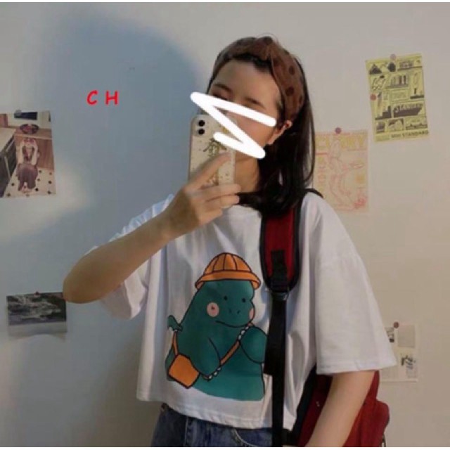 Áo croptop khủng long đeo túi CH12 | BigBuy360 - bigbuy360.vn