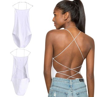 Bộ áo liền quần đan dây hở lưng phong cách quyến rũ dành cho nữ