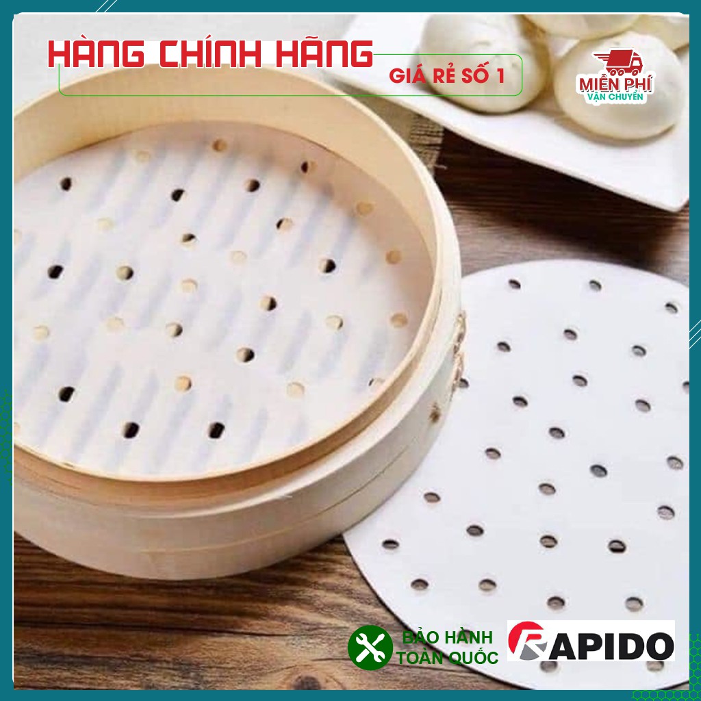 Giấy nến đục lỗ cho nồi chiên không dầu- hàng chính hãng công ty RAPIDO [1 tệp 100 chiếc]