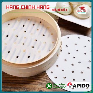 Giấy nến đục lỗ cho nồi chiên không dầu- hàng chính hãng công ty RAPIDO [1 tệp 100 chiếc]
