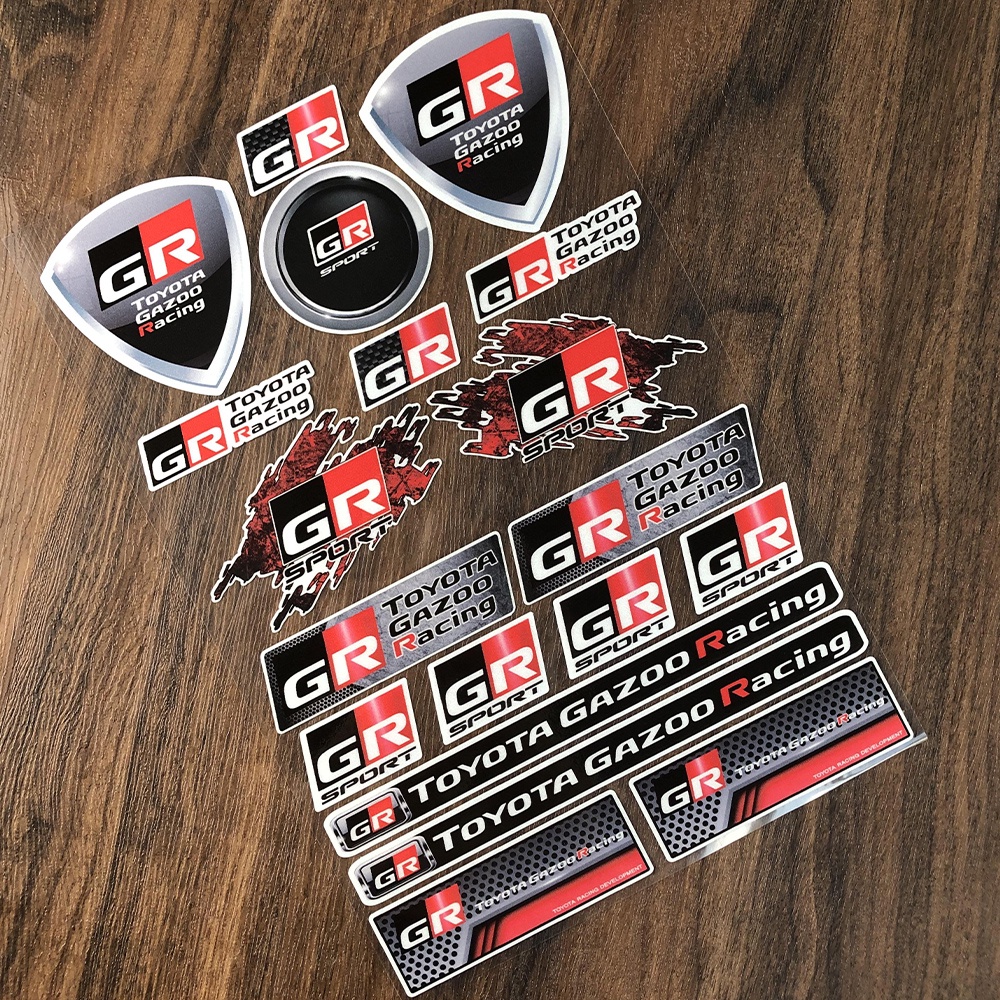 Miếng Đề Can Dán Trang Trí Xe Hơi Thể Thao Toyota GR GAZOO Racing GR Sport Cho Yaris Supra 86 RAV4 Vitz Camry