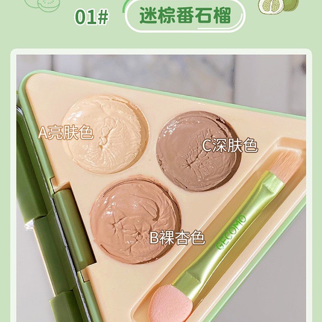 Hôp Kem Che Khuyết Điểm Dạng Tam Giác Tạo Khối 3 Trong 1 GECOMO Concealer Vitality