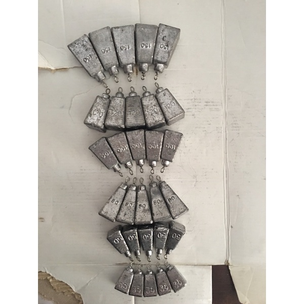 Chì vuông có móc đủ cỡ từ size 35gr--150gr