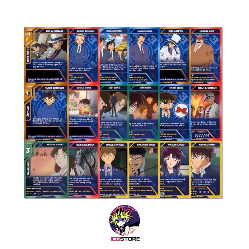 Bộ Thẻ Toonies Conan Siêu trí tuệ Trò chơi mưu trí dạng Uno 54 thẻ #1