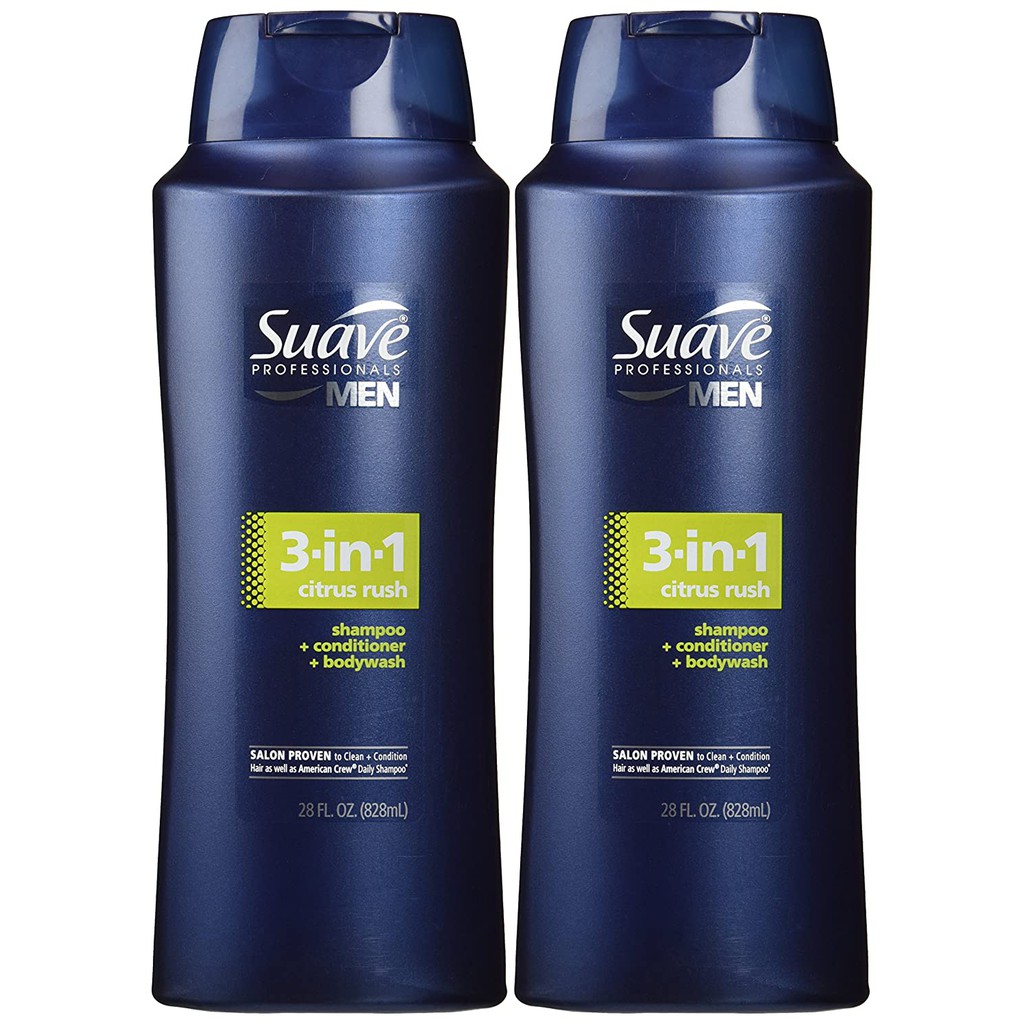 Tắm gội xả dành cho nam Suave Men 3 in 1 828ml
