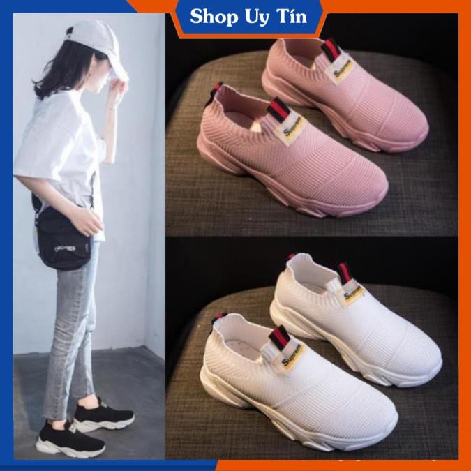 GIÀY LƯỜI NỮ,GIAỲ MỌI NỮ ĐẾ ĐỘN ,GIAỲ SLIP ON HÀNG HIỆU GIÁ RẺ (ĐEN - HỒNG) GN384