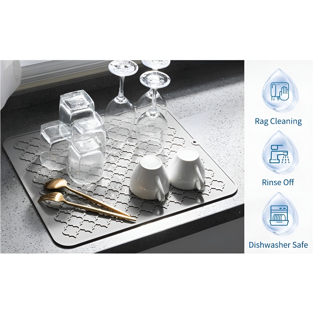 ✨✨Trong kho✨✨40*30CM Tấm lót phơi khô chén dĩa bằng silicon đa năng tiện dụng cách nhiệt chống trượt nhiều màu tùy chọn |Máy Sấy