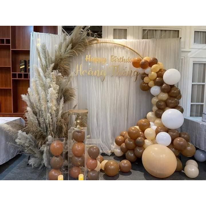 Rèm vải may sẵn Kem Shop trang trí sinh nhật tiệc cưới sự kiện - K185