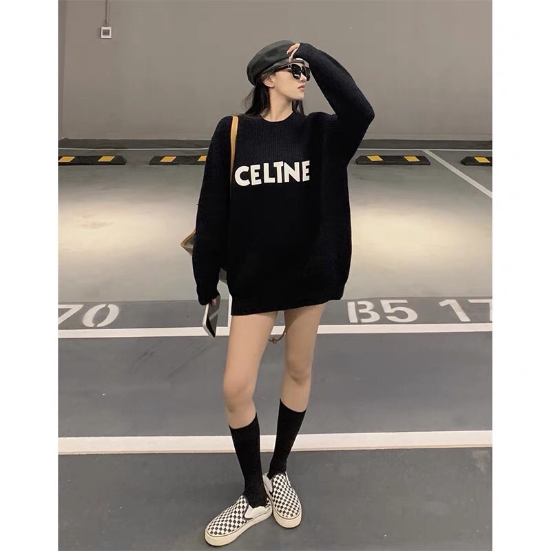 ÁO LEN CHỮ CEL.LINE DÁNG RỘNG PHONG CÁCH HÀN QUỐC