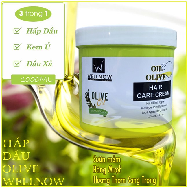 KEM Ủ TÓC HẤP DẦU TINH CHẤT OLIVE OIL WELLNOW 1000ML PLTPINKY