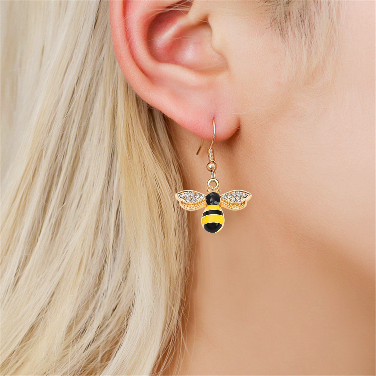 MIHAN1 40 Pcs|Charms Earring Honeybee Pendants Necklace Bee Bracelet Holes Jewelry Making