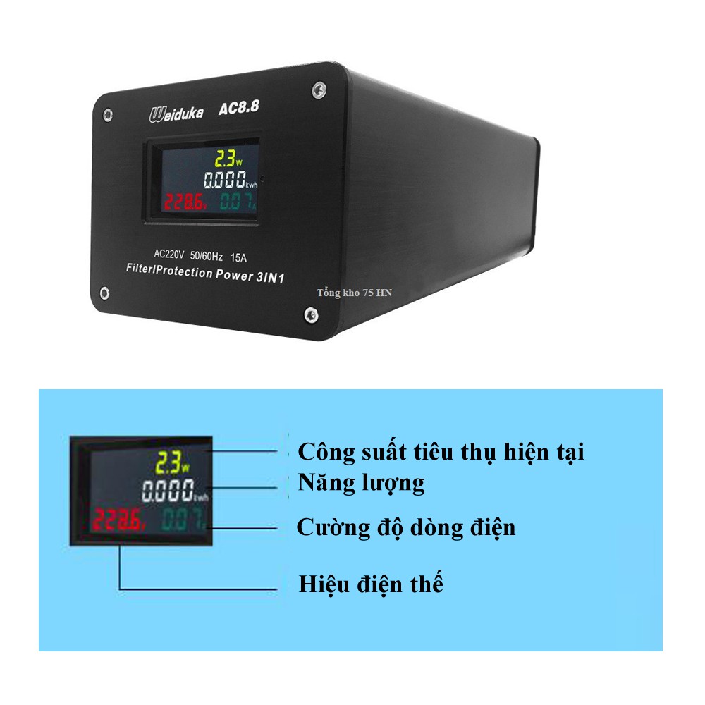 BỘ LỌC NGUỒN ĐIỆN WEIDUKA AC8.8 PRO MODEL MỚI NHẤT CHO THIẾT BỊ ÂM THANH TẶNG DÂY NGUỒN MONSTER POWERLINE 400