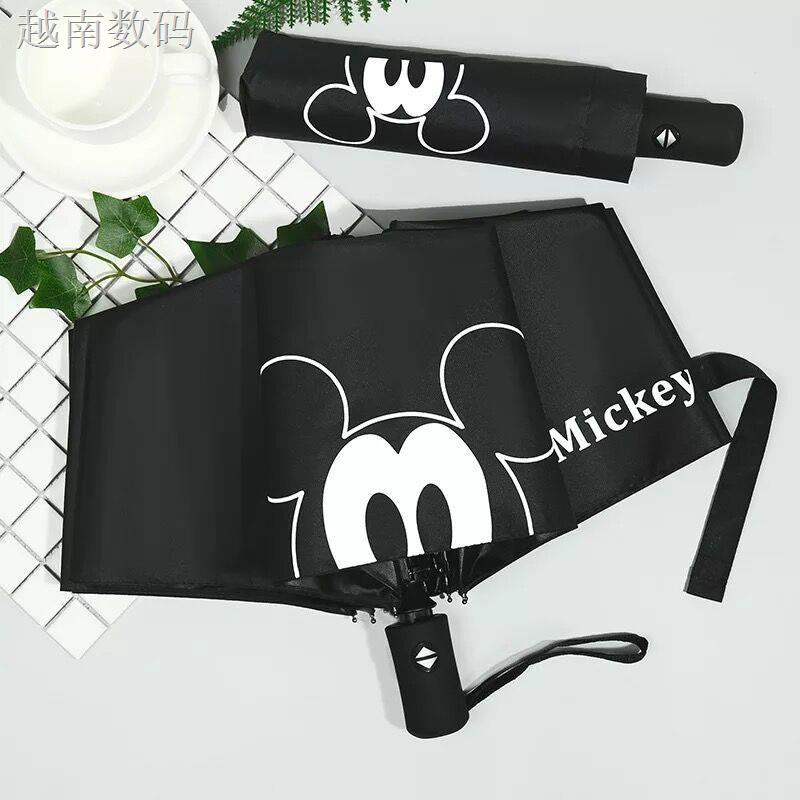 Dù Gấp Tự Động Chống Tia Uv / Mưa Nắng In Hình Chuột Mickey Hoạt Hình Disney
