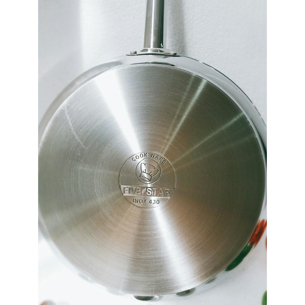 Chảo inox chống dính 3 đáy bếp từ Fivestar Standard 30 cm.tặng 5 muỗng inox